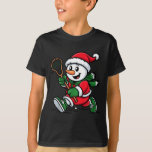 Snowman Santa Hat Playing Lacrosse Christmas Playe T-Shirt<br><div class="desc">Snowman Santa Hat Playing Lacrosse Christmas Player Pajama</div>
