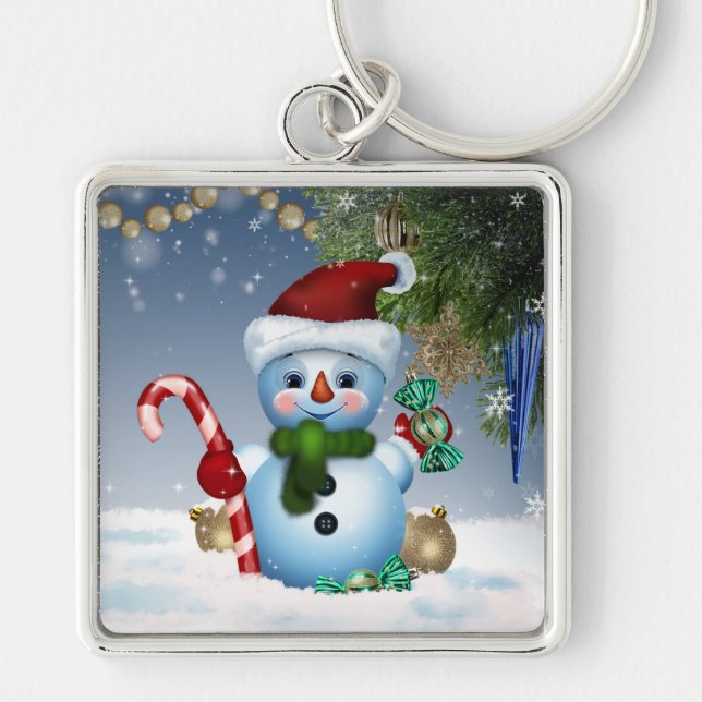Snowman Santa Keychain (Front)