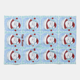 Snowman Santa kitchen towel 