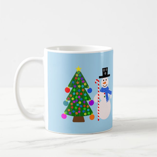Snowman & sapin de Noël #4 Mug (Gauche)