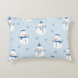 Snowman seamless pattern,winter background,winter  accent pillow
