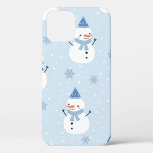 Snowman seamless pattern,winter background,winter  iPhone 12 case