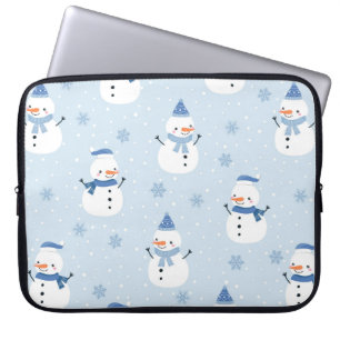 Snowman seamless pattern,winter background,winter laptop sleeve