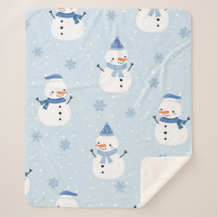 Snowman seamless pattern,winter background,winter  sherpa blanket