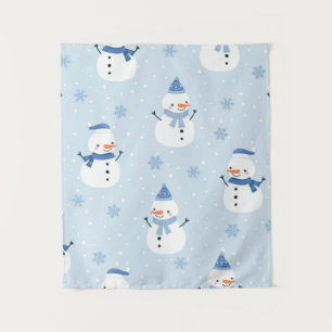 Snowman seamless pattern,winter background,winter  tapestry