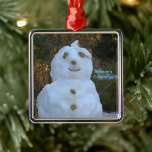 Snowman Season's Greetings Ornament