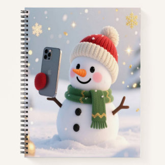 Snowman Selfie Christmas Notebook