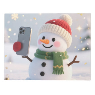 Snowman Selfie Christmas Notepad