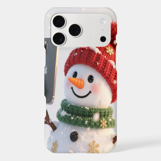 Snowman Selfie iPhone 17 Pro Max Case (Verso)