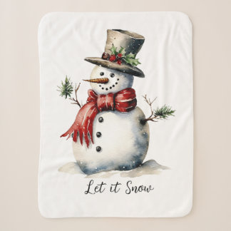 Snowman Sherpa Blanket