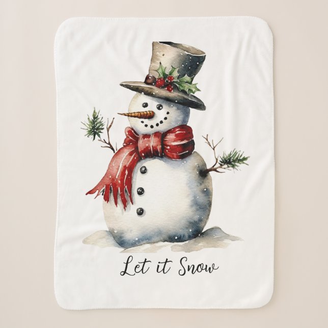 Snowman Sherpa Blanket (Front)