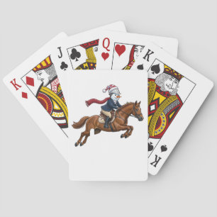 Snowman Show Jumping Christmas 2026 Holiday Equest Playing Cards
