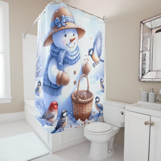 Snowman Shower Curtain (In Situ)