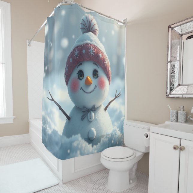 Snowman Shower Curtain (In Situ)