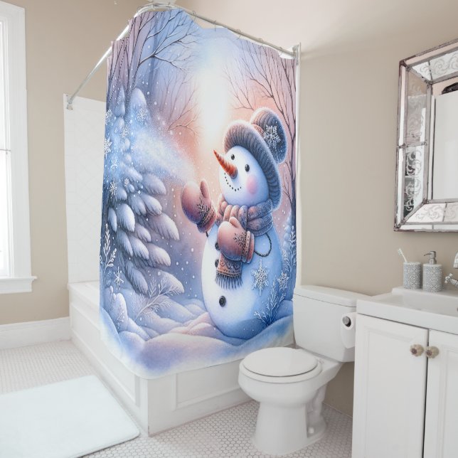 Snowman Shower Curtain (In Situ)