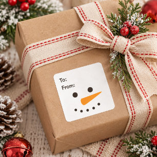 Snowman Simple Christmas Gift Square Sticker