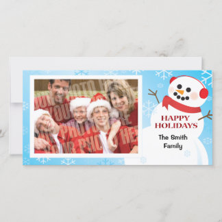 Snowman single photocard holiday card