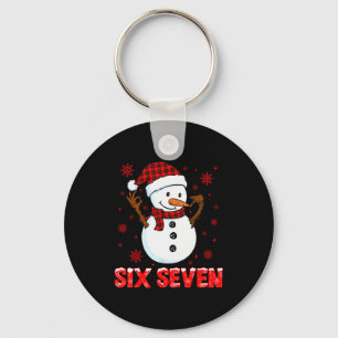 Snowman Six Seven Meme Slang 6 7 Funny 67 Christma Keychain