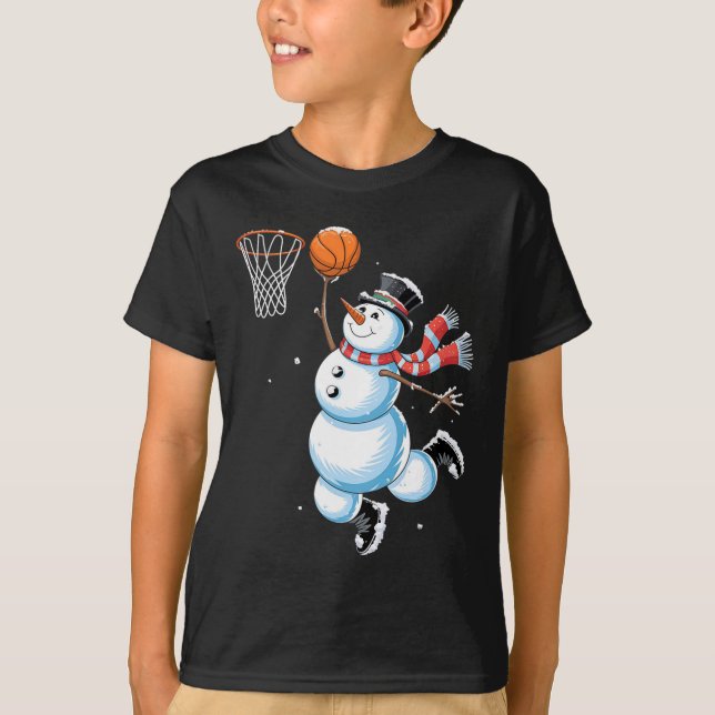 Snowman Sketll Christmas Shirt Boys Christmas Sket (Front)