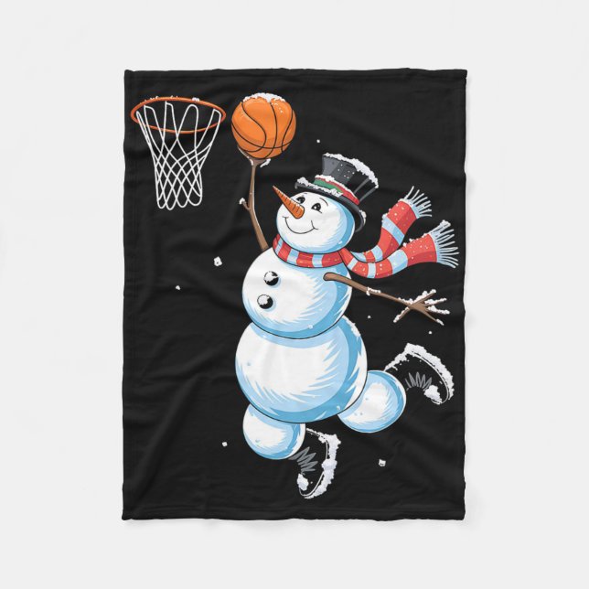 Snowman Sketll Christmas Shirt Boys Christmas Sket Fleece Blanket (Front)