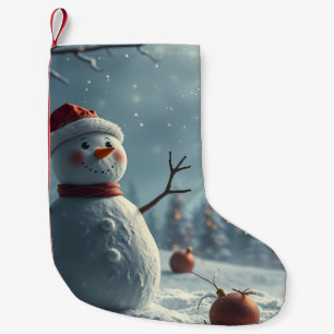 snowman small christmas stocking
