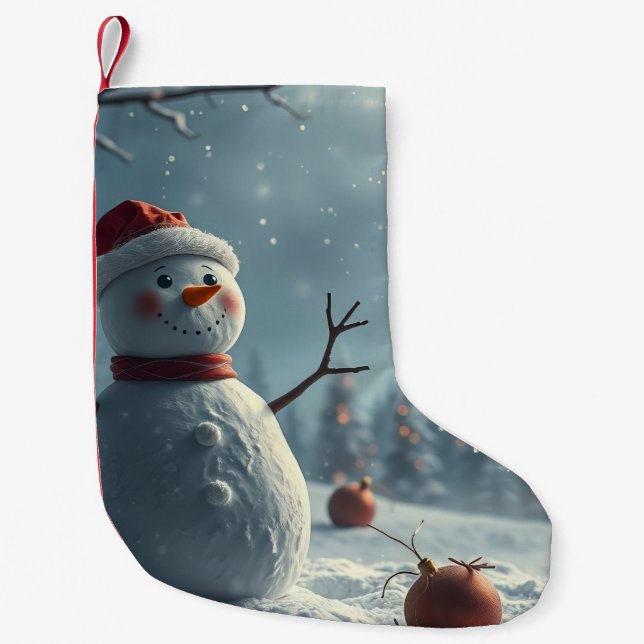 snowman small christmas stocking (Front)