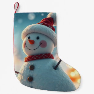 snowman small christmas stocking