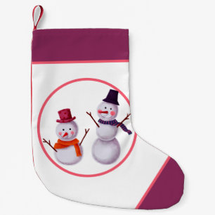 Snowman small christmas stocking