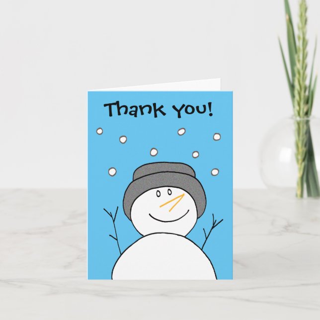 Snowman Smiling Card Thank You (Front)