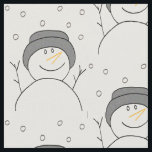 Snowman Smiling Fabric<br><div class="desc">This product line features a whimsical line drawing of a smiling snowman with outstretched arms catching the falling snow. Perfect design to celebrate the holidays and the joys of winter!</div>