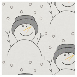 Snowman Smiling Fabric