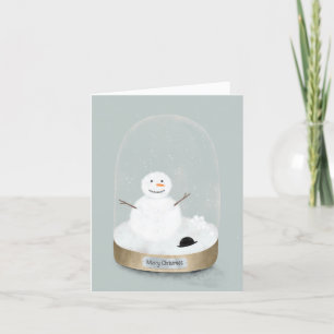 Snowman snow globe Christmas card