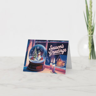 Snowman Snow Globe Christmas Holiday Cards