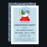 Snowman Snow Globe Cookie Illustration Christmas Invitation<br><div class="desc">This adorable and modern Christmas party invitation is great for the holiday season. It features a hand-drawn snowman snowglobe baked cookie illustration in red, blue, and green on top of a pastel blue background with white falling snowflakes on the back are similar snowflakes and navy blue sky. It's cute, artsy,...</div>