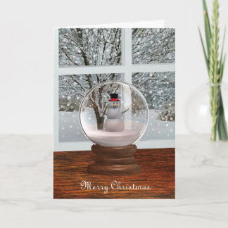 Snowman Snow Globe Holiday Card