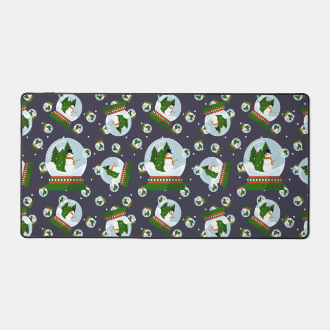 Snowman & Snow Globes Desk Mat (Front)