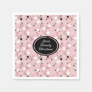 Snowman Snowflake Christmas Holiday Personalized  Napkin