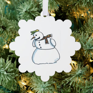 Snowman snowflake paper ornament card