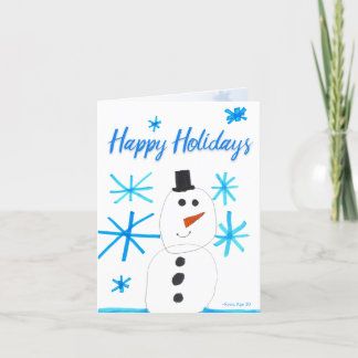Snowman Snowflake Scène par Ryan Holiday Card