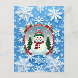 ❄️ Snowman Snowflake Winter Magic Festive Christma Postcard