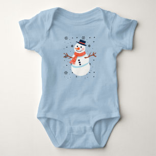 Snowman Snowflakes Christmas Holiday bodysuit