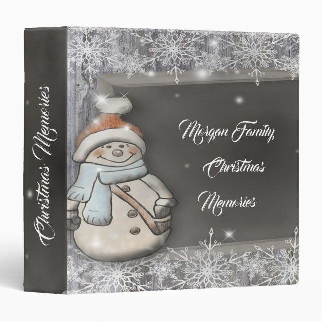 Snowman,Snowflakes Christmas Memories  Binder (Front/Spine)