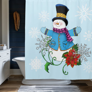 Snowman Snowflakes Poinsettia