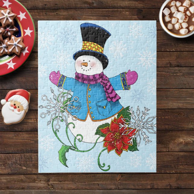  Snowman Snowflakes Poinsettia  Jigsaw Puzzle (Creator Uploaded)