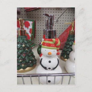 Snowman Soap Dispenser Postcard