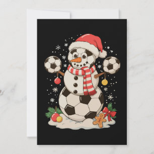 Snowman Soccer Christmas Holiday Winter Xmas Sport Card