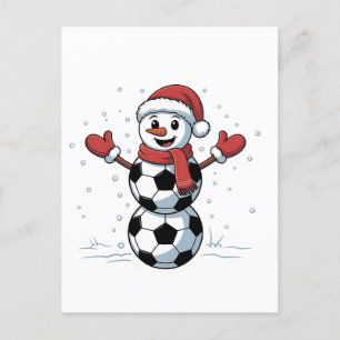 Snowman Soccer Christmas Santa Baseball Sport Invitation Postcard