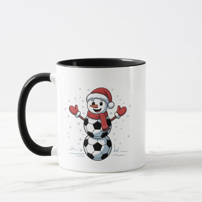 Snowman Soccer Christmas Santa Baseball Sport Mug (Left)