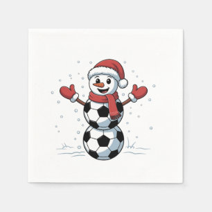 Snowman Soccer Christmas Santa Baseball Sport Napkin