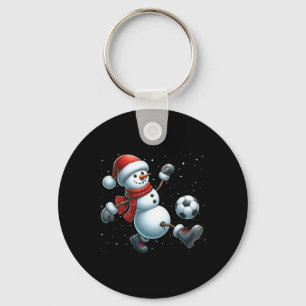 Snowman Soccer Christmas Snow Boys Girls Kids Xmas Keychain